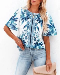 SALT-001 Gavanna Floral Printed Blouse - FINAL SALE