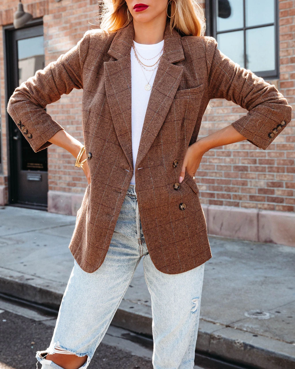 DEE-001 Glasgow Pocketed Herringbone Blazer - LAST CHANCE - Image 3