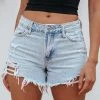 FLYI-001 Rebecca High Rise Distressed Shorts