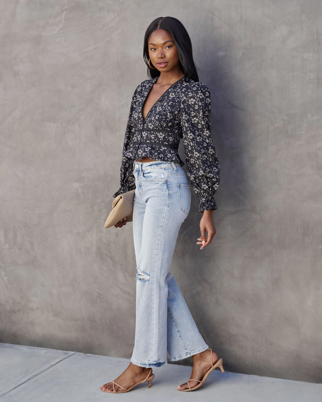 DRES-001 Irvine Floral Cotton Blend Crochet Trim Top - SALE - Image 5