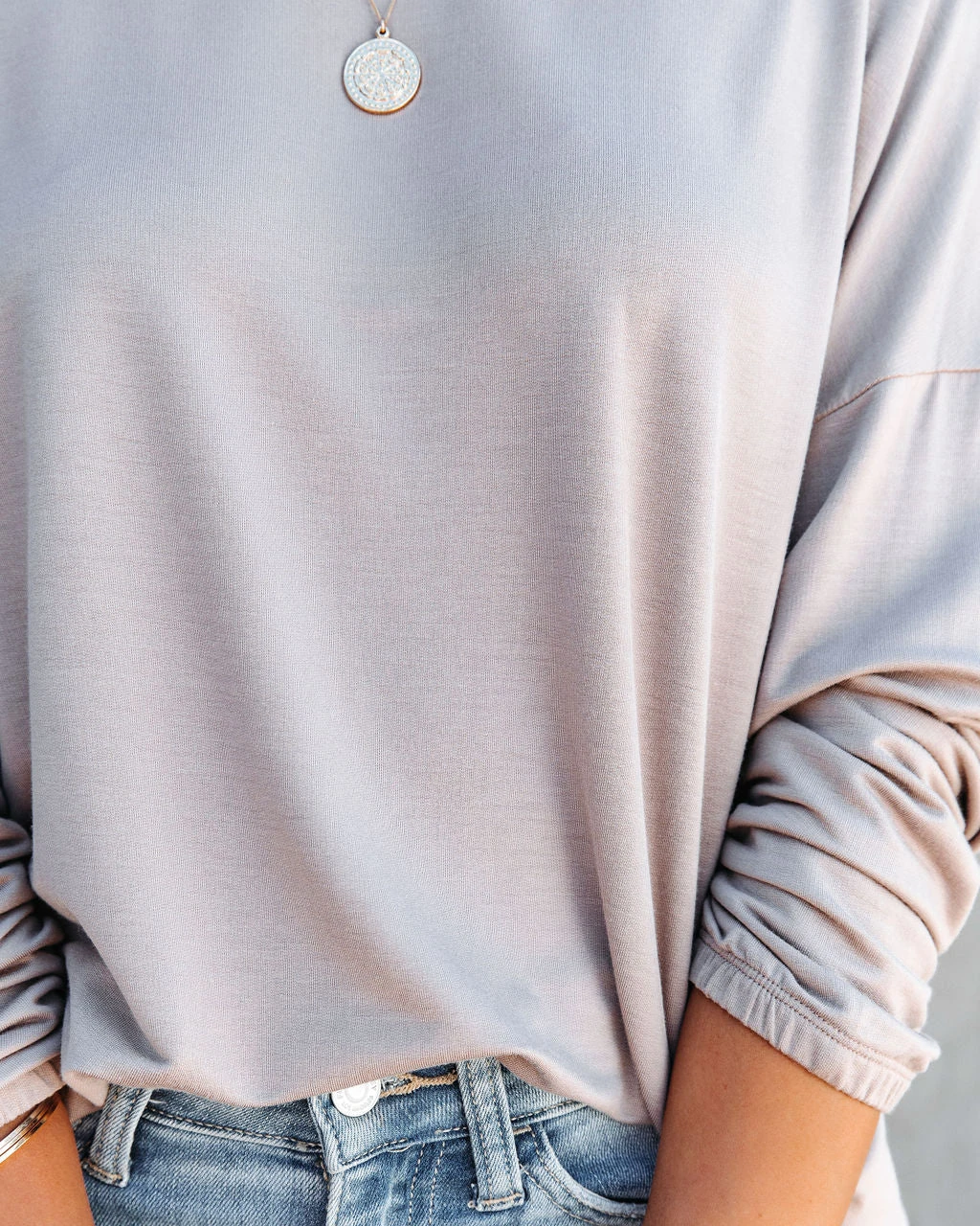 FLAW-001 Jenna Boat Neck Long Sleeve Top - Mocha - FINAL SALE - Image 4