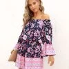 OLIA-001 Kaycie Floral Off The Shoulder Romper