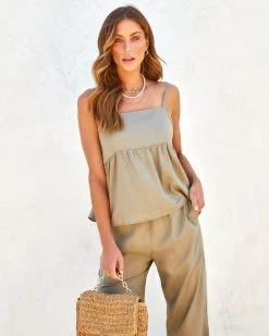 MOD -001 Kensie Babydoll Top - Olive