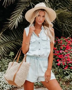 AAA-001 Kurf Tencel Pocketed Utility Romper - FINAL SALE