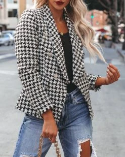 FORE-001 Lincoln Pocketed Houndstooth Tweed Blazer - SALE