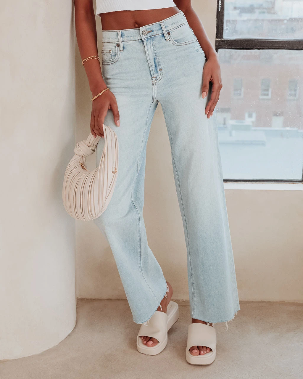 HIDD-002 Logan High Rise Stretch Wide Leg Jeans