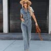 FATE-001 Longmont Pocketed Flared Denim Jumpsuit - FINAL SALE