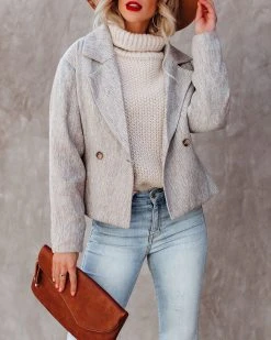 PROM-001 Metropolitan Woven Blazer - Taupe - LAST CHANCE