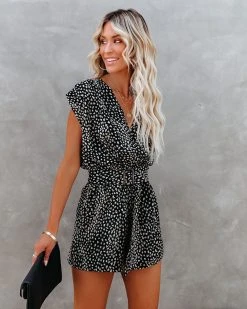 SALT-001 Patna Printed Belted Romper - FINAL SALE