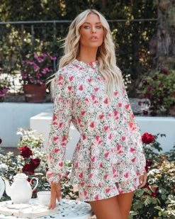 ENDL-001 Petal Burst Floral Ruffle Romper - FINAL SALE