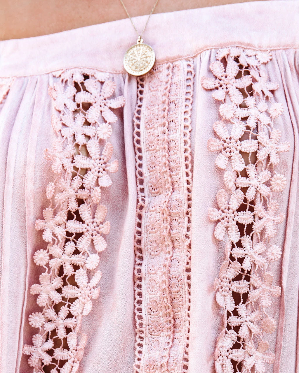 Pol Clothing Inc. Pisces Crochet Lace Off The Shoulder Tunic - Ginger - Image 4