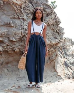 BUCK-001 Half Moon Bay Cotton Pocketed Overalls - Navy - SALE