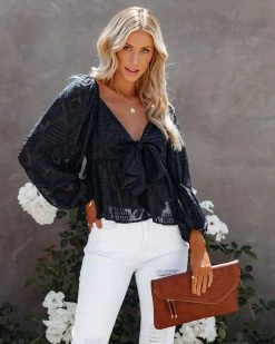 FLAW-001 Sawyer Textured Tie Top - LAST CHANCE