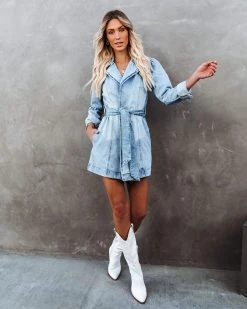 ON T-001 Say My Name Pocketed Denim Blazer Jacket - FINAL SALE