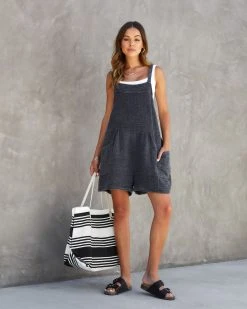 CHRY-001 Sheridan Pocketed Mineral Wash Overalls - Black