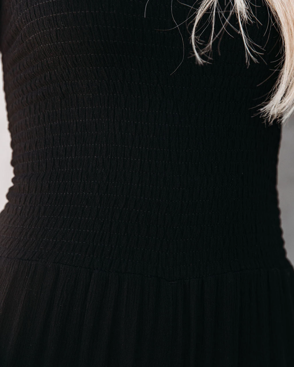 STOR-001 Sirius Smocked Bell Bottom Jumpsuit - Black - FINAL SALE - Image 4