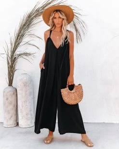 CES-001 Spectacle Pocketed Wide Leg Adjustable Jumpsuit - FINAL SALE