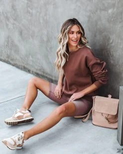 ALL-001 Taylin Cotton Blend Sweatshirt - Latte - FINAL SALE