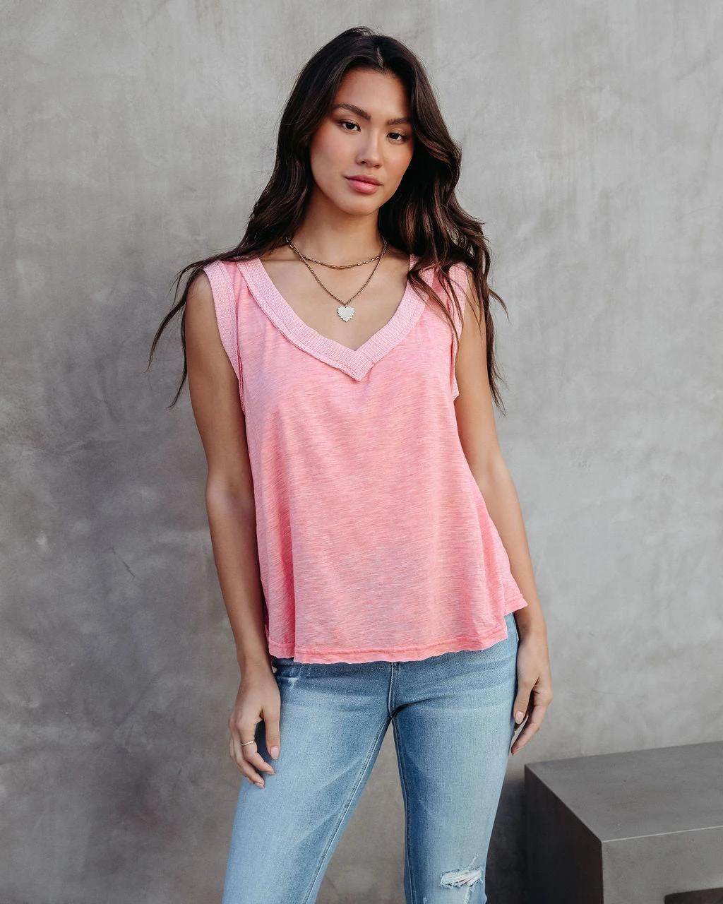 POL-001 Told You So Girl V-Neck Tank - Coral - Image 2