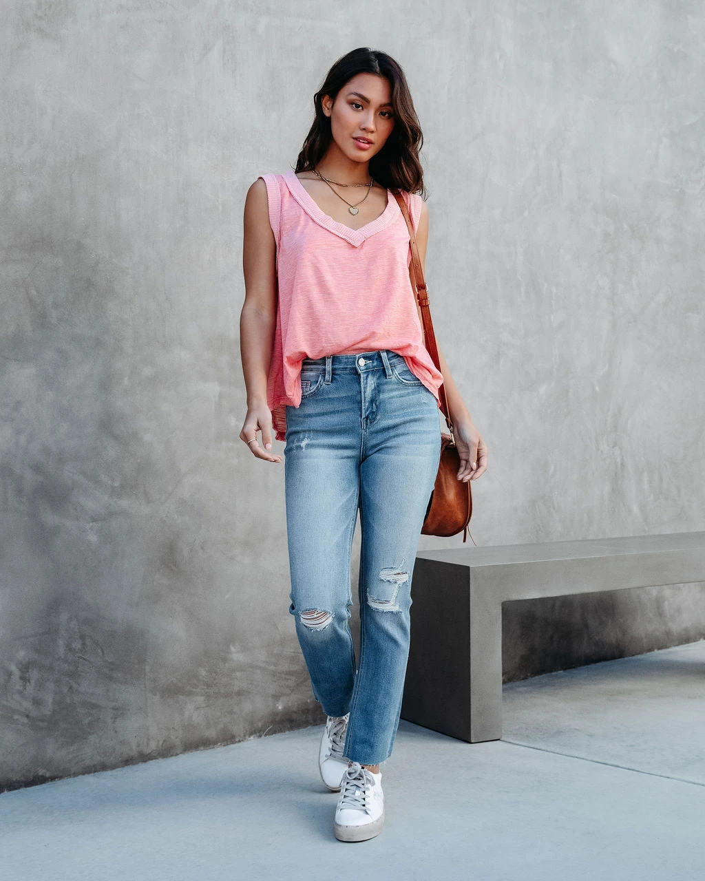 POL-001 Told You So Girl V-Neck Tank - Coral - Image 7