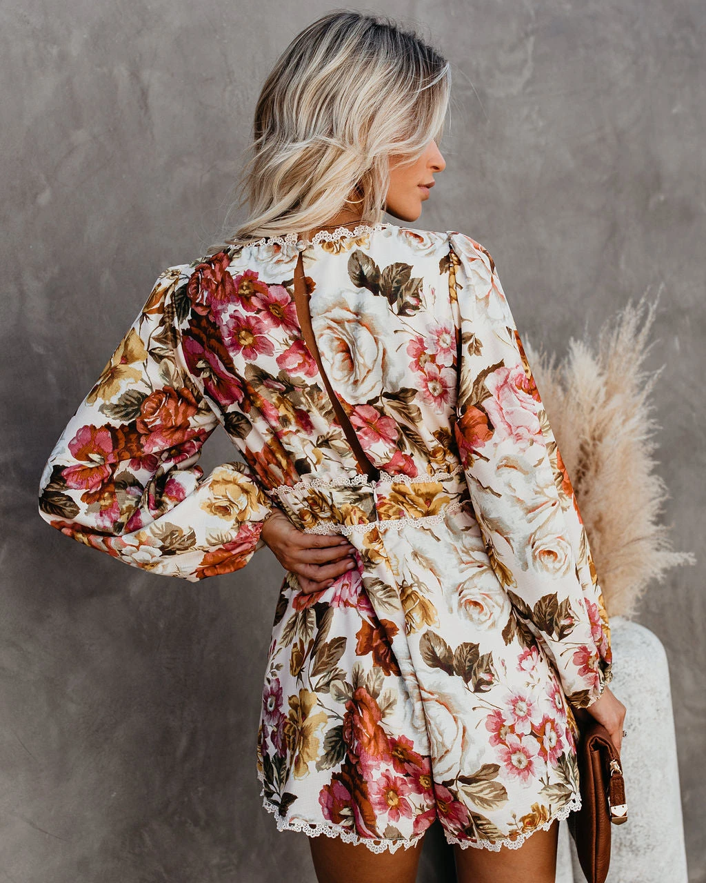 LUXX-001 Upwind Floral Pocketed Crochet Romper - FINAL SALE - Image 3