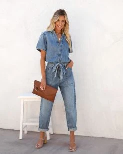 TEA-002 Yorker Cotton Pocketed Jumpsuit - FINAL SALE